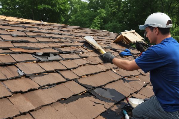 Storm damage roof repair