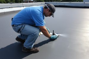 Repaired commercial roof