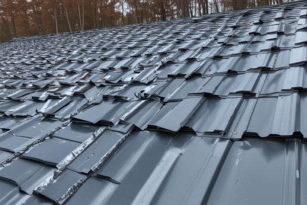 Metal roof installation on home